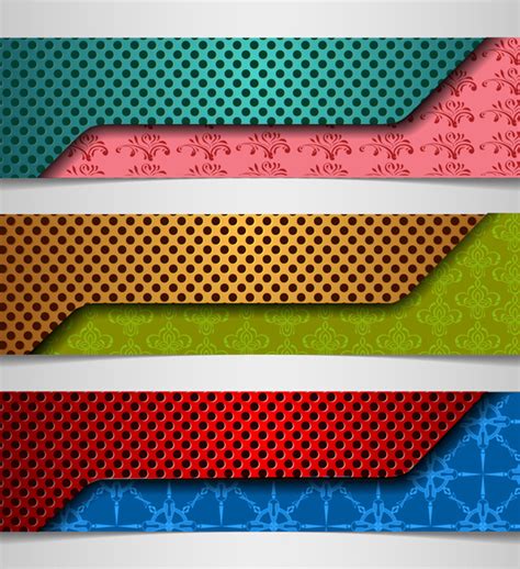 3d classical pattern banner design templates collection Free vector in ...