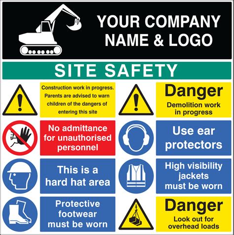 58027 Site safety board 1200x1200mm c w logo 1200x1200mm Safety Sign