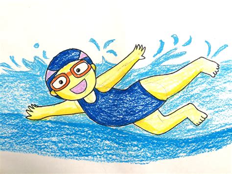 Kids Swimming Drawing at GetDrawings | Free download