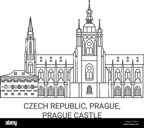 Czech Republic, Prague, Prague Castle travel landmark vector ...