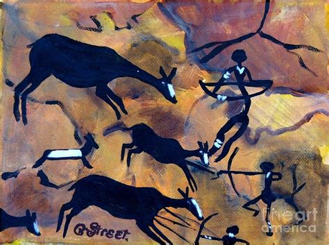 Bushmen Rock Art No 1 The Hunt Painting by Caroline Street