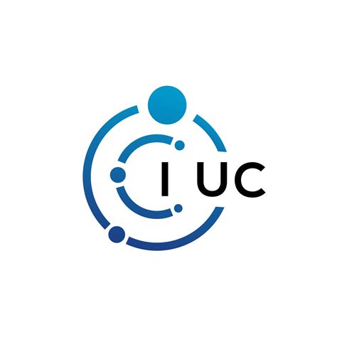 diseño de logotipo de tecnología de letras iuc sobre fondo blanco. iuc ...