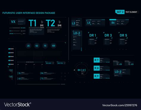 Futuristic user interface design element set 02 Vector Image