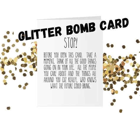 Prank Glitter Bomb Card Fun Birthday Card Prank Card Birthday Card for ...