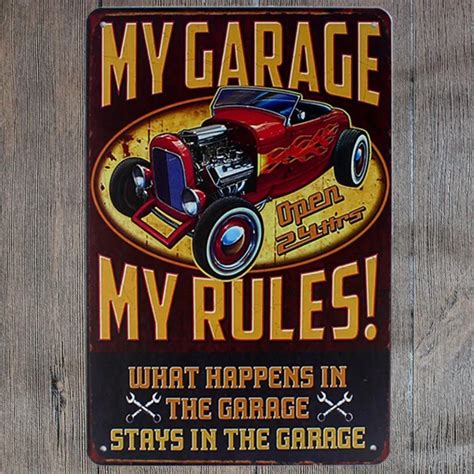 30X20CM My Garage Retro Vintage Home Decor Tin Sign for Wall Decor ...