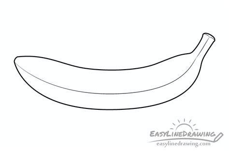 How to Draw a Banana Step by Step - EasyLineDrawing