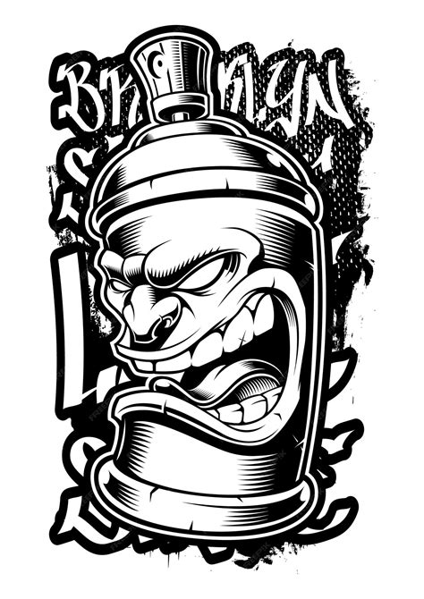 Premium Vector | Graffiti spray can. illustration of street art on dark ...