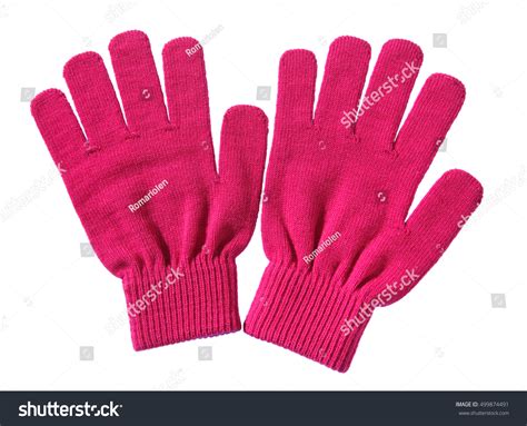 Pink Winter Gloves Isolated On White Stock Photo 499874491 | Shutterstock