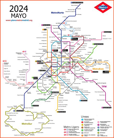 Madrid Metro Map, updated 2023.