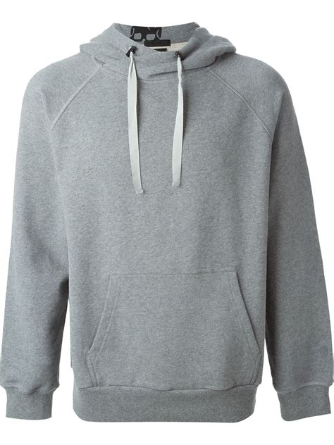 Alexander mcqueen Drawstring Cotton Hoodie in Gray for Men (grey) | Lyst