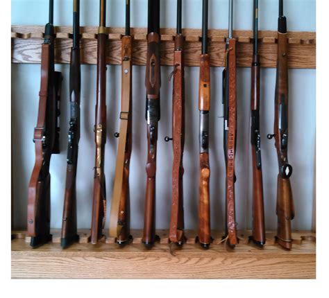 Oak Wooden Vertical Gun Rack 12 Place Long Gun Display – Gun Racks For Less