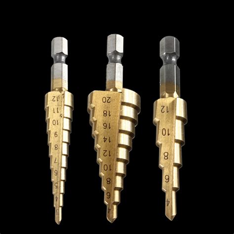 Aliexpress.com : Buy 3pcs HSS Titanium Coated Step Drill Bit High Speed ...