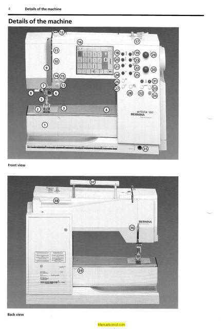 Bernina 180 Artista Sewing Machine Instruction Manual