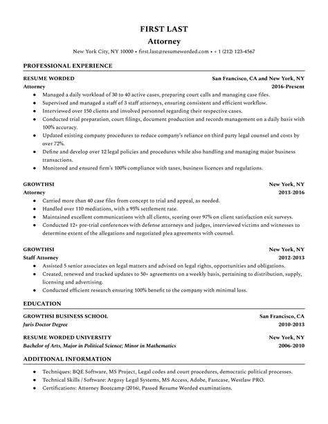 18 Attorney Resume Examples for 2023 | Resume Worded