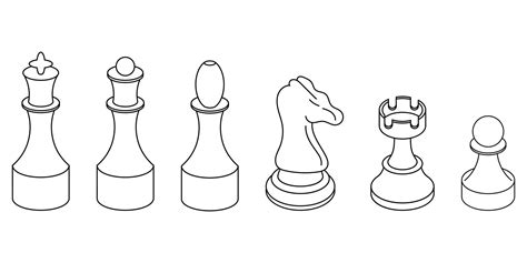 Outline chess piece set. Isolated on white background. 17275338 Vector ...