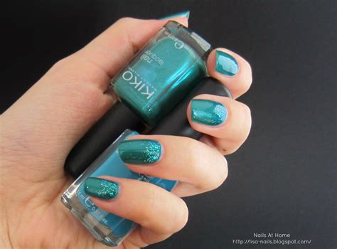 Sparkly Teal Gradient - Nails At Home