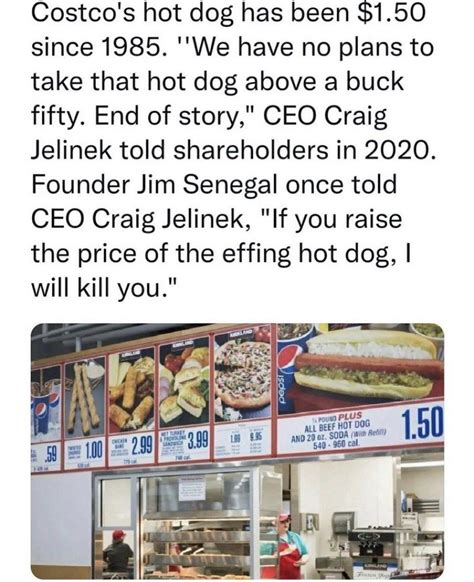 Costco hotdog is what the dollar should be based on | Hot dogs, Beef ...