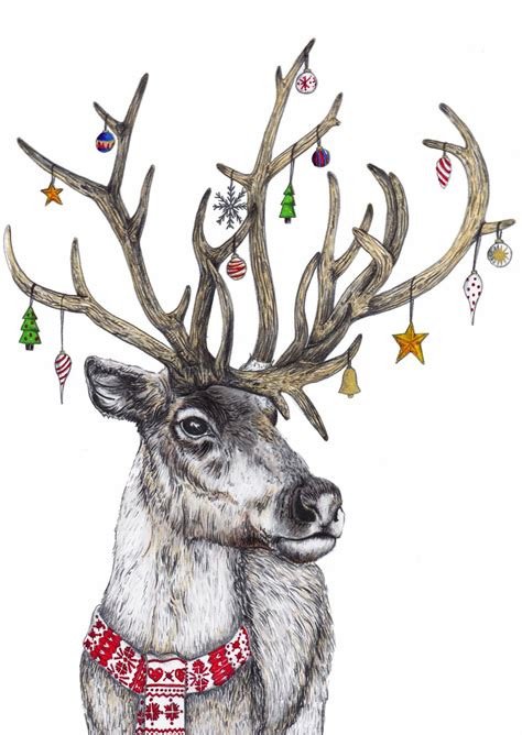 Fineliner: Christmas Critters | Reindeer drawing, Christmas drawing ...