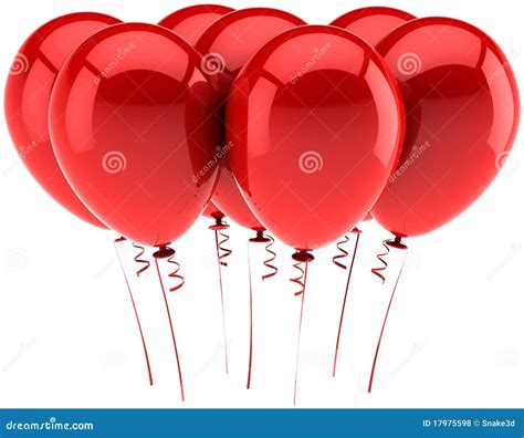 Red party balloons stock illustration. Illustration of balloon - 17975598