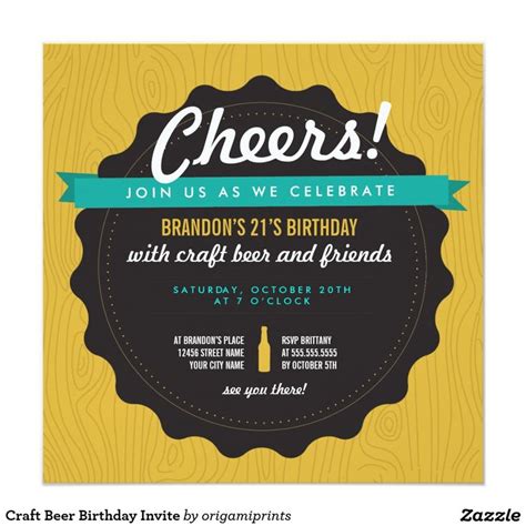 Craft Beer Birthday Invite | Zazzle.com | Beer birthday, Beer ...