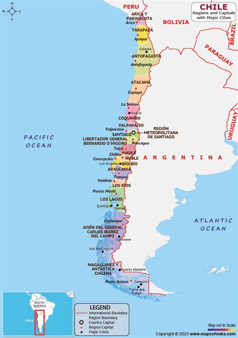 Chile Map | HD Political Map of Chile