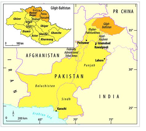 Map of Pakistan and Gilgit-Baltistan. (Map by Andreas Benz) | Download ...