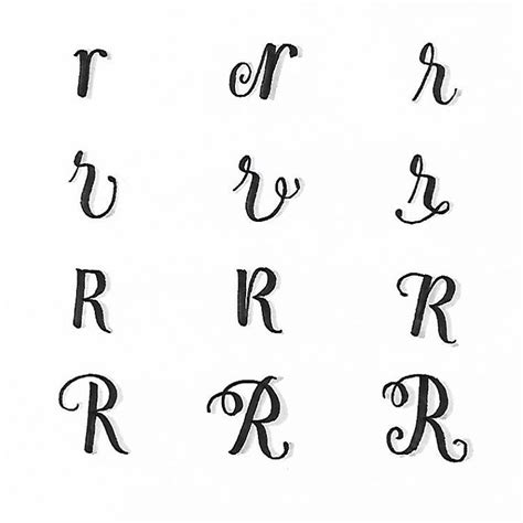 Letter R In Calligraphed Letter Handlettered R Majuscule, Capital ...