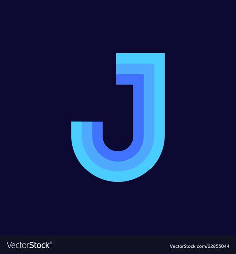 Blue Letter J Logo / 3d Blue Neon Light Letter J Isolated On Black ...