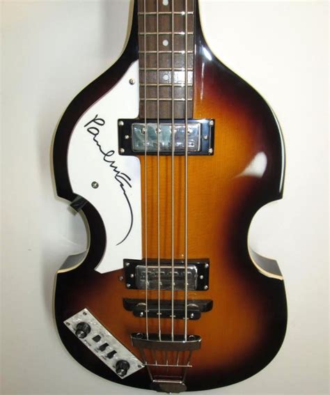 Paul McCartney Signed Left Handed Hofner Beatle Bass Guitar (JSA LOA ...