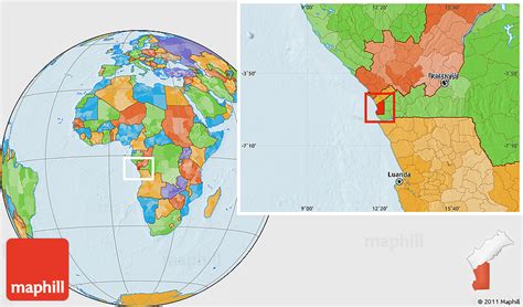 Political Location Map of Cabinda