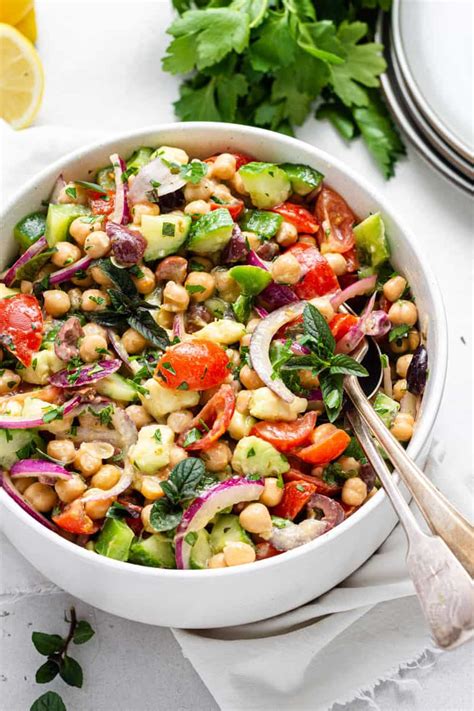 The Best Greek Chickpea Salad with Dijon Vinaigrette - Simply Quinoa