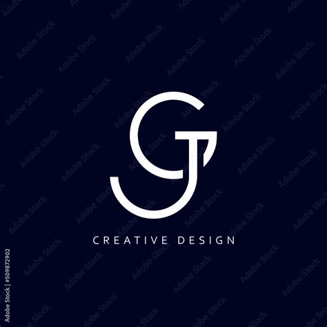 GJ Logo Design, Creative Professional Trendy Letter GJ Monogram in ...