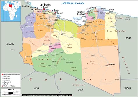 Large size Political Map of Libya - Worldometer