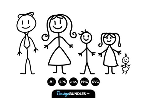 Stick Family Clipart