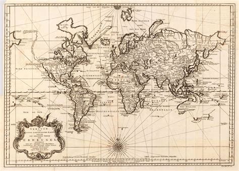 Antique World Map from 1748