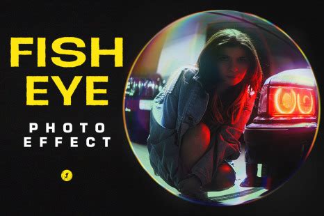 Fisheye Lens Photo Effect on Yellow Images Creative Store - 100715