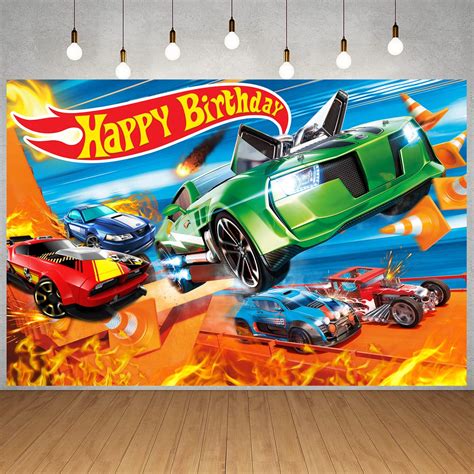 Buy Happy Birthday Party Backdrop,Hot Car Birthday Party Supplies ...