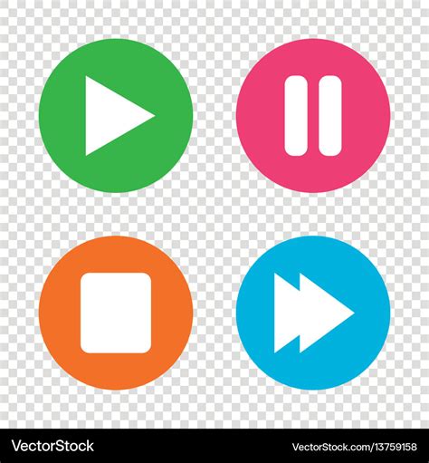 Player navigation icons play stop and pause Vector Image