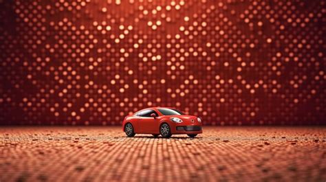 Premium AI Image | A red car in a gold room with a gold background.