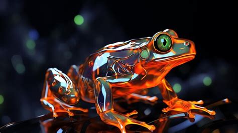 Premium Photo | A glass frog with green eyes