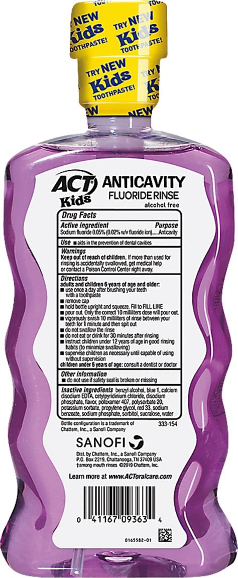 ACT Kids Anti-Cavity Fluoride Rinse Groovy Grape Children's Mouthwash ...