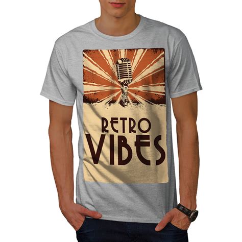 Wellcoda Retro Vibes Old Mens T-shirt, Microphone Graphic Design ...