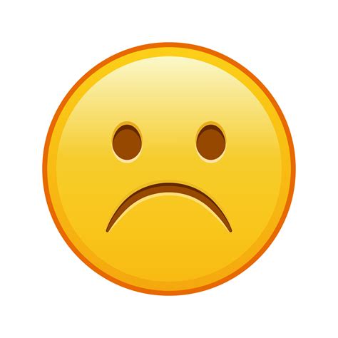 Frowning sad face Large size of yellow emoji smile 15577247 Vector Art ...