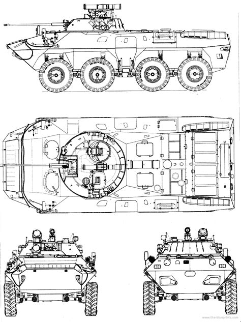 Tank BTR-90 GAZ-5923 - drawings, dimensions, figures | Download ...