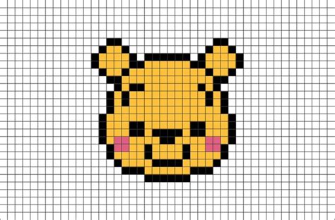 Winnie The Pooh Face Pixel Art | Minecraft pixel art, Pixel art, Pixel ...