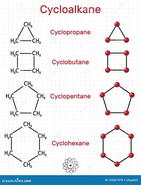 Cyclobutane C4H8 Organic Compound Molecular Structure Vector ...