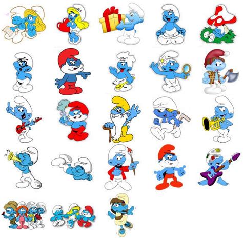 Smurfs characters, iron on T shirt transfer. Choose image and size ...