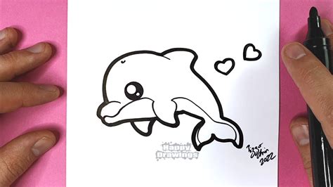 Cách vẽ động vật biển đáng yêu draw cute dolphin Với bút chì và giấy ...