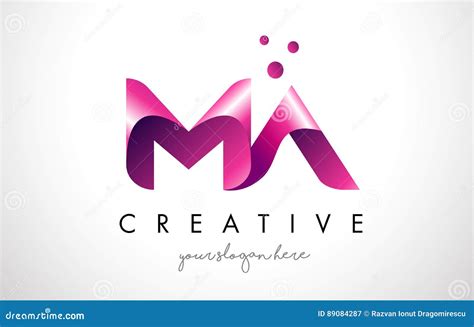 MA Letter Logo Design with Purple Colors and Dots Stock Vector ...