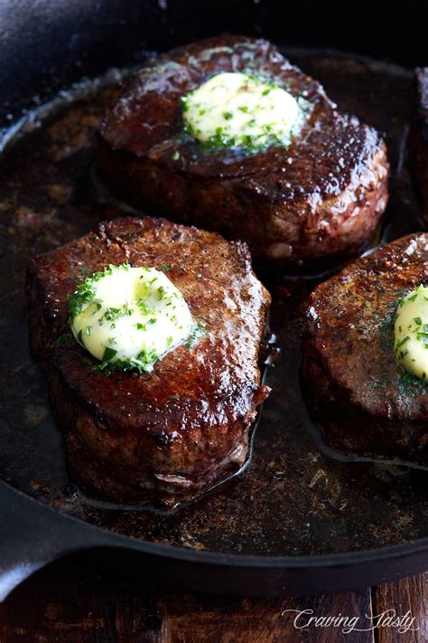 Filet Mignon Steak with Garlic & Herb Butter - Craving Tasty